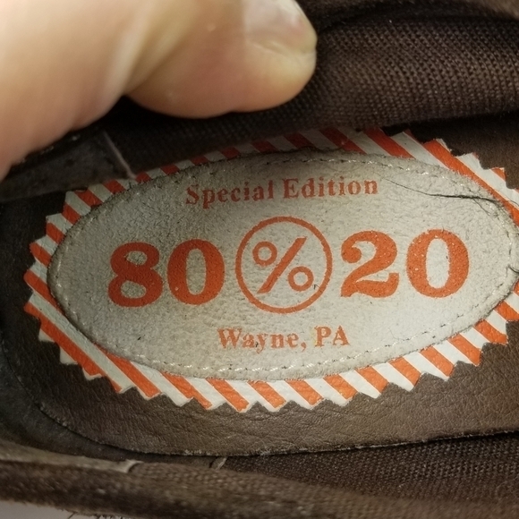 80%20 anthropologie brown suede blue tie wedge crepe sole booties 6.5 - Picture 8 of 10